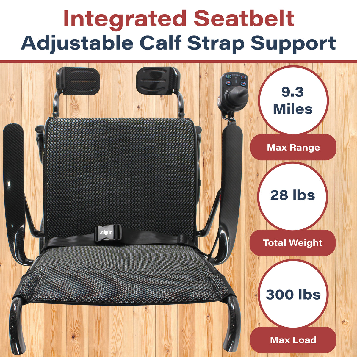 Zipr Carbon Fiber Power Wheelchair with Seat Belt