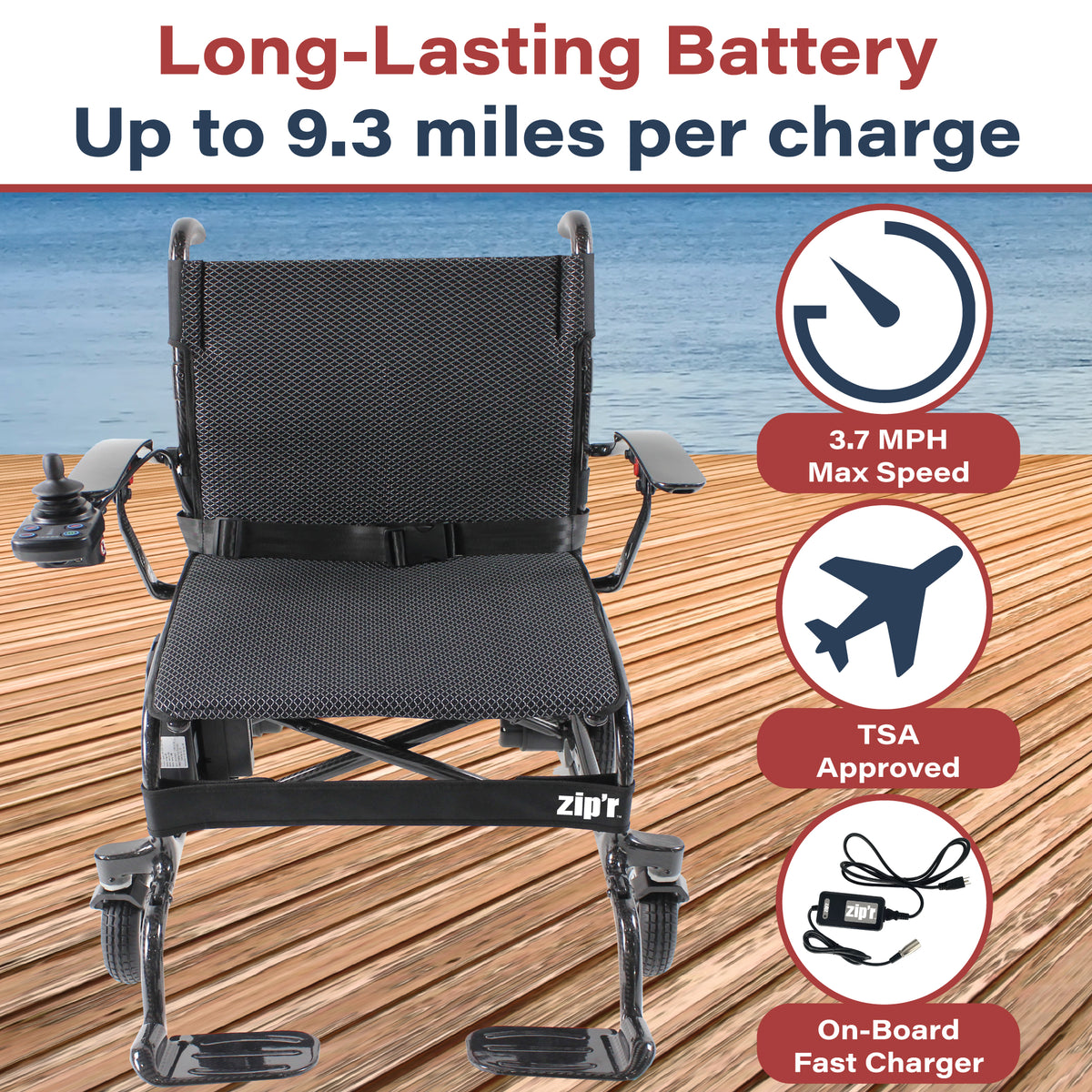 Zipr Carbon Fiber Electric Wheelchair for Travel