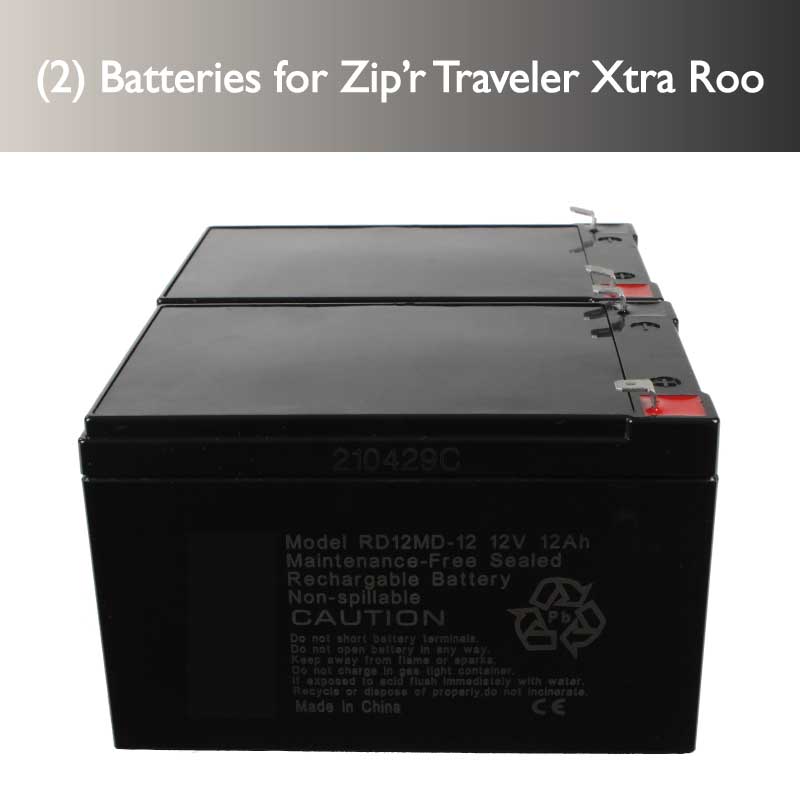 Batteries for Zip'r Traveler, Xtra, & Roo Mobility Scooters