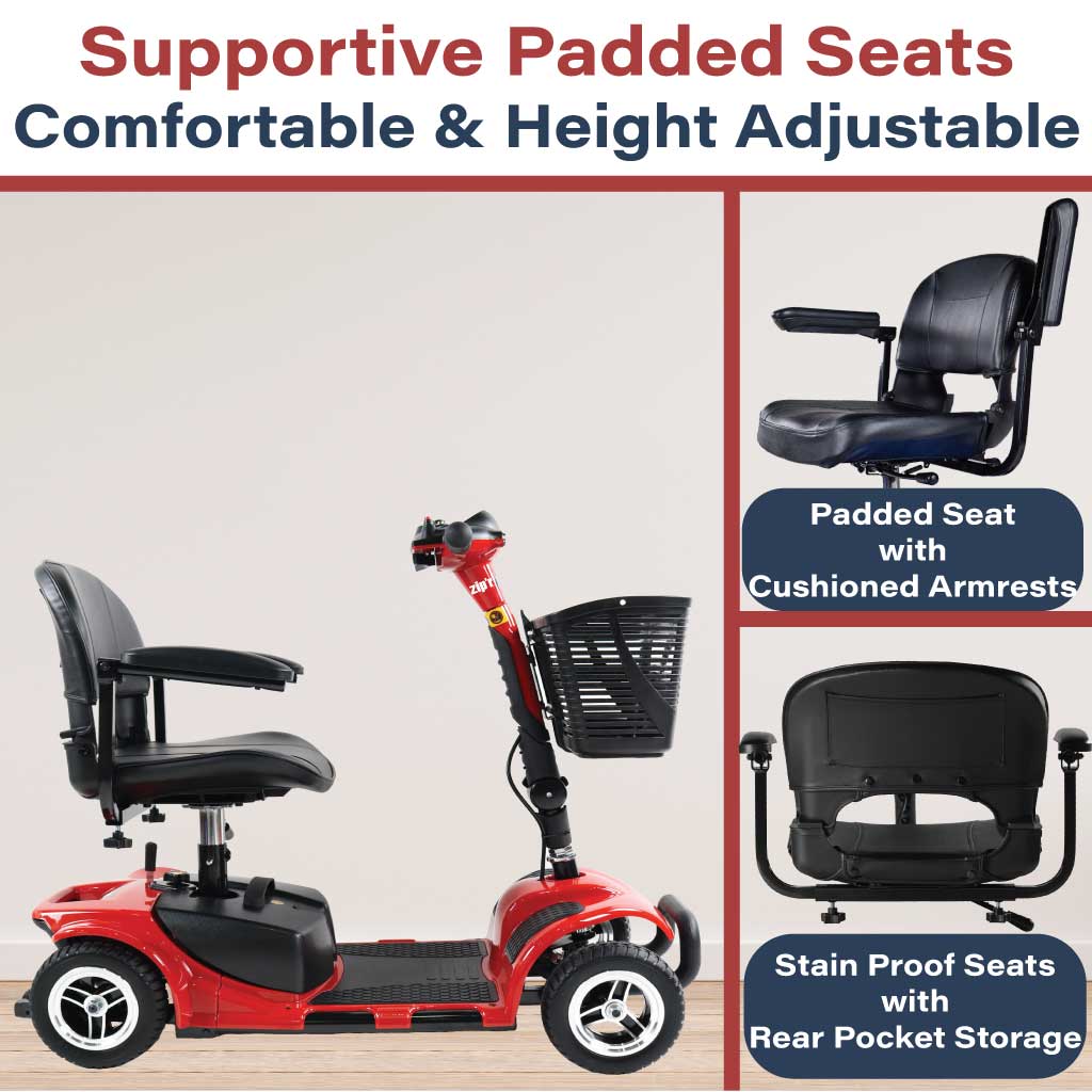 Zipr Roo 4 Mobility Scooter Comfortable Seat