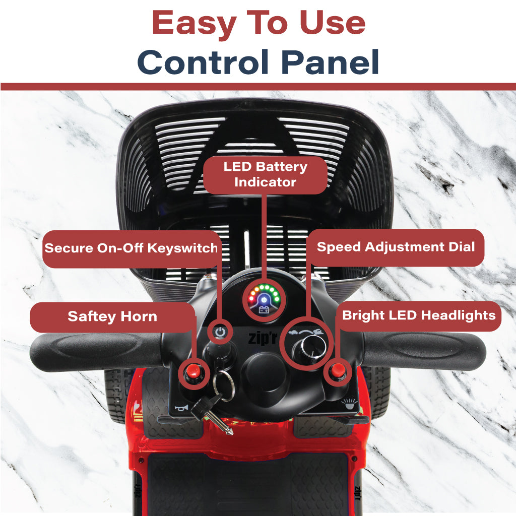 Zipr Roo 4 Mobility Scooter Controls