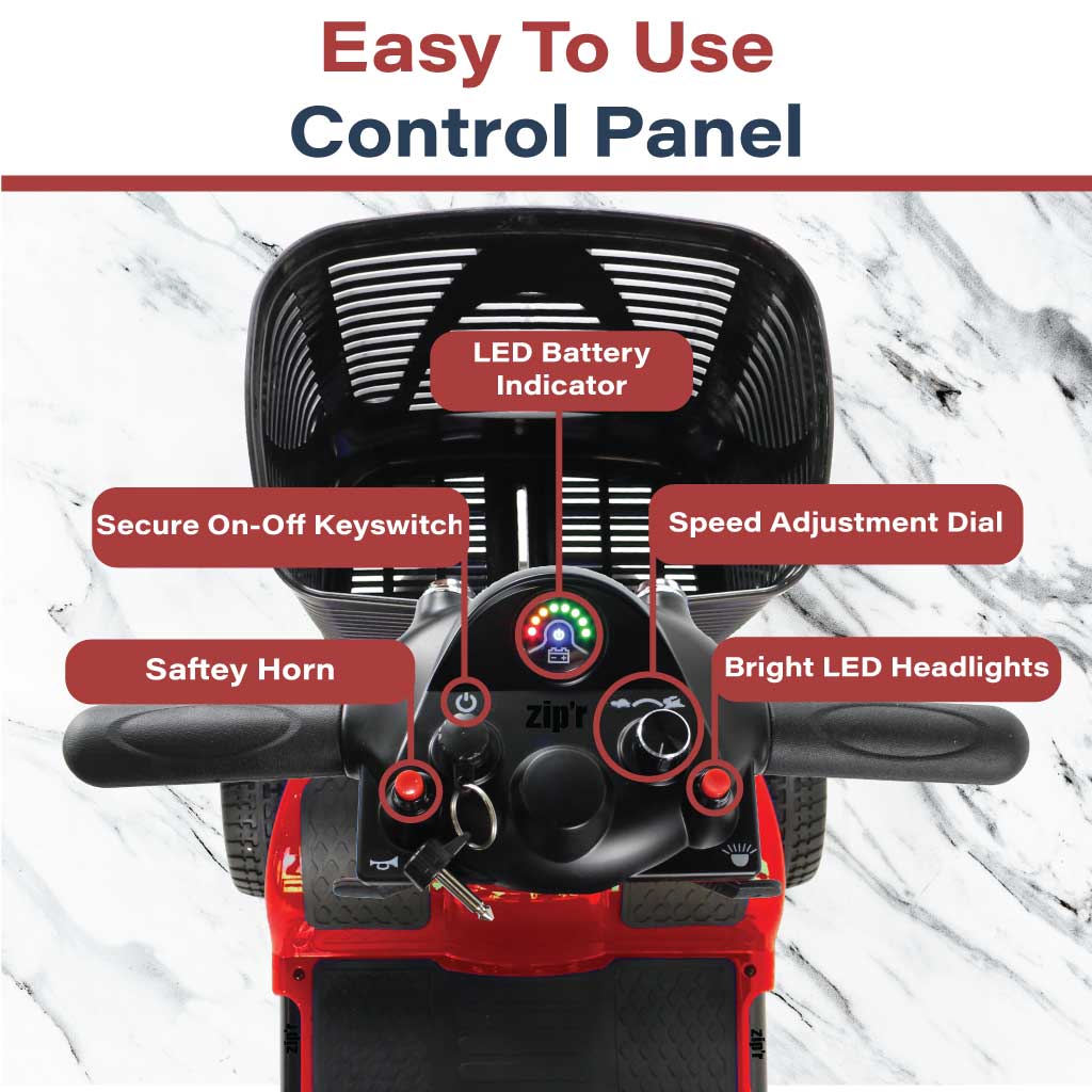 Zipr Roo 4 Mobility Scooter Controls