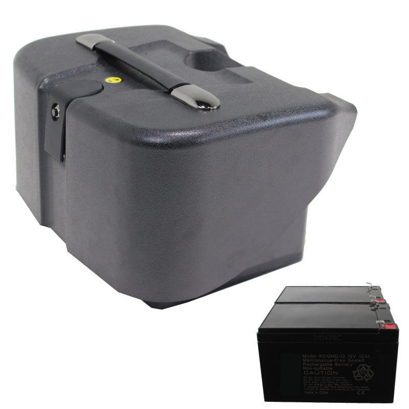 Caja de batería para scooter de movilidad con (2) baterías para Zipr Roo 