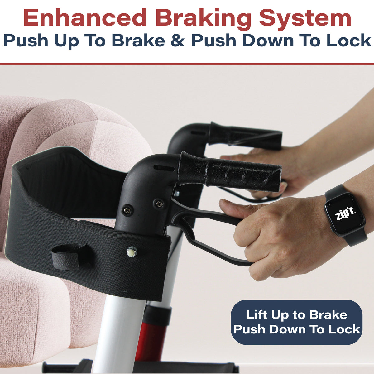 Zipr Rambler Rollator Walker with Seat