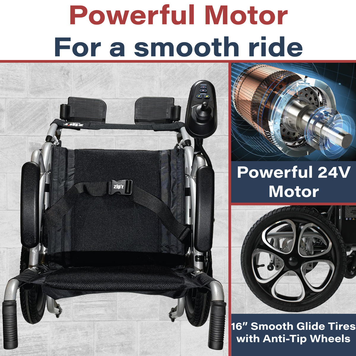Zip&#39;r Transport Lite Folding Electric Wheelchair