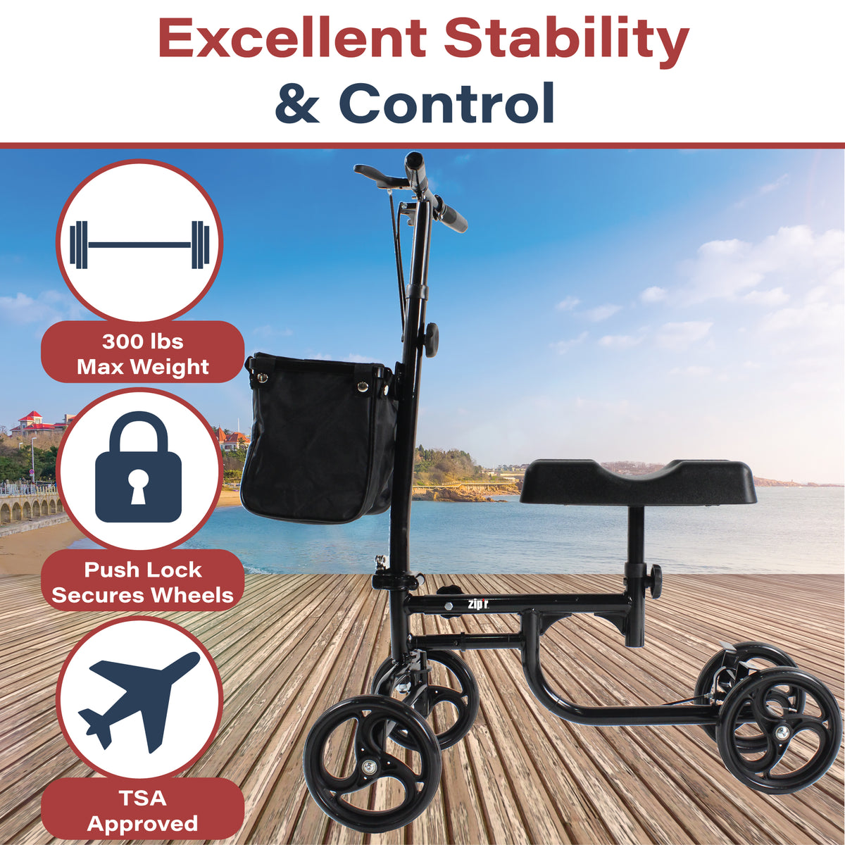 Zipr Coaster Knee Scooter for Adults