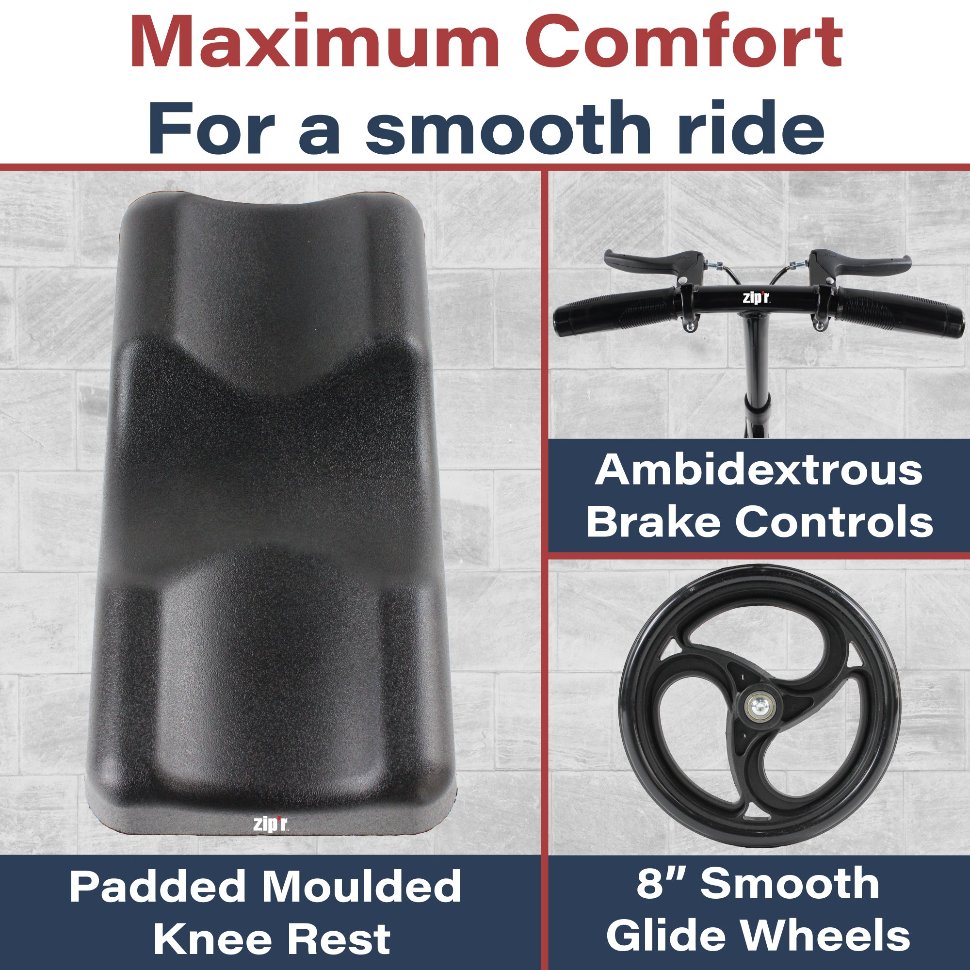 Zipr Glider Knee Scooter Zip'r Mobility Zipr Mobility