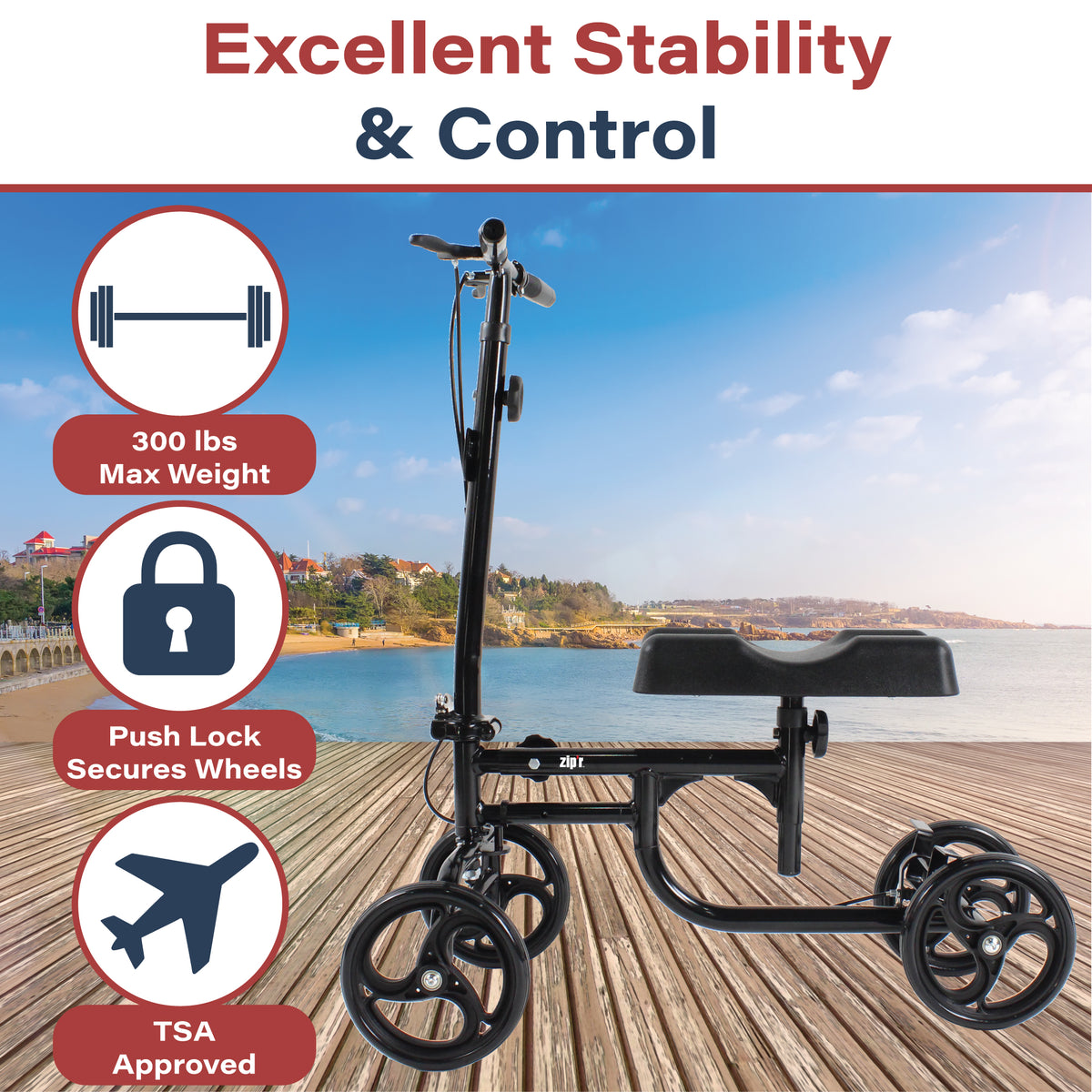 Zipr Glider Knee Scooters for Foot Injuries Adult