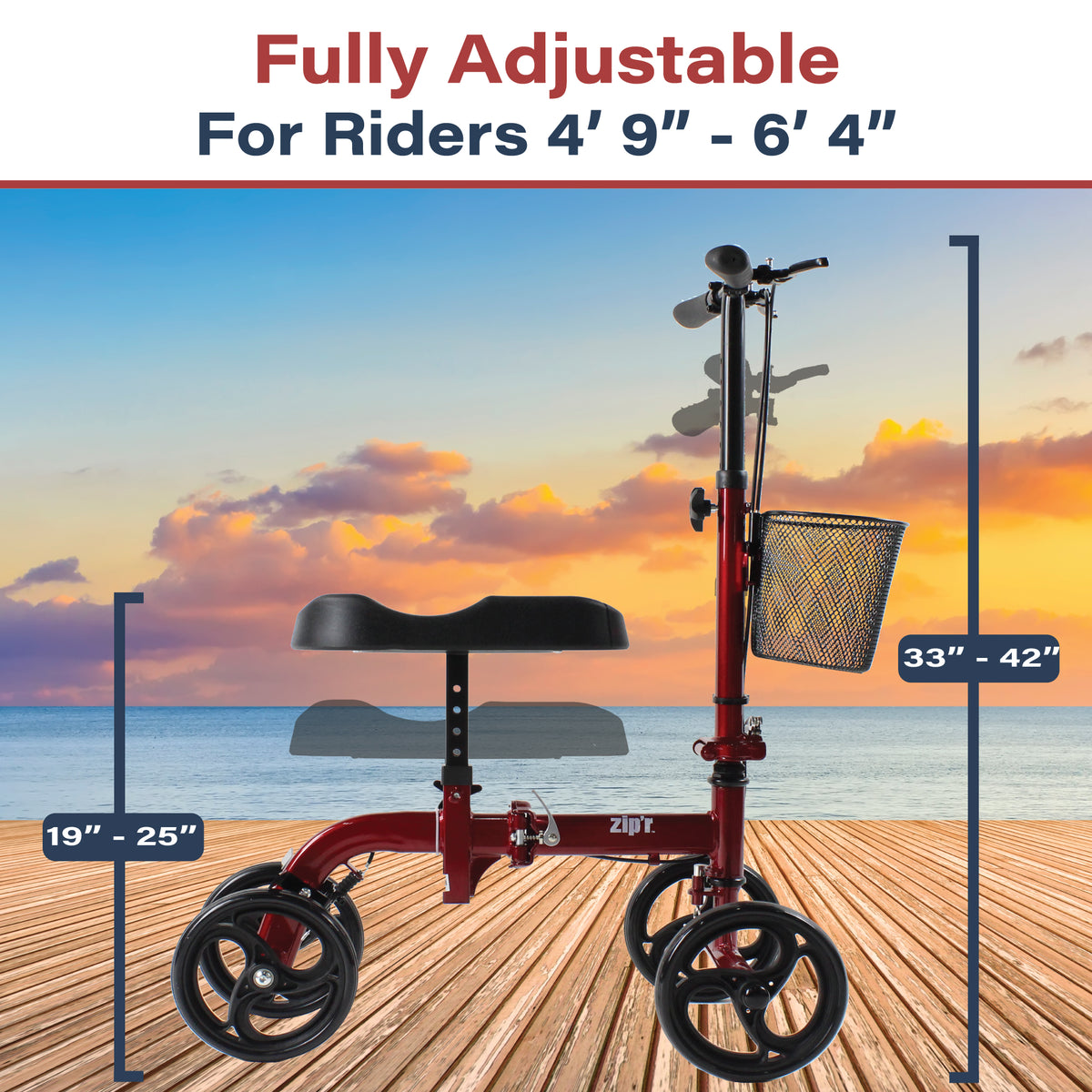 Zipr Pathfinder Rolling Knee Scooter