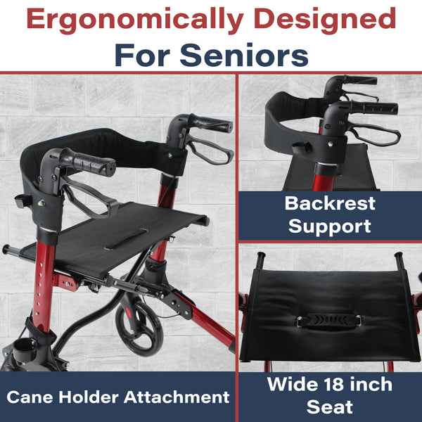 Zipr Rambler Rollator Walker with Seat - Zipr Mobility