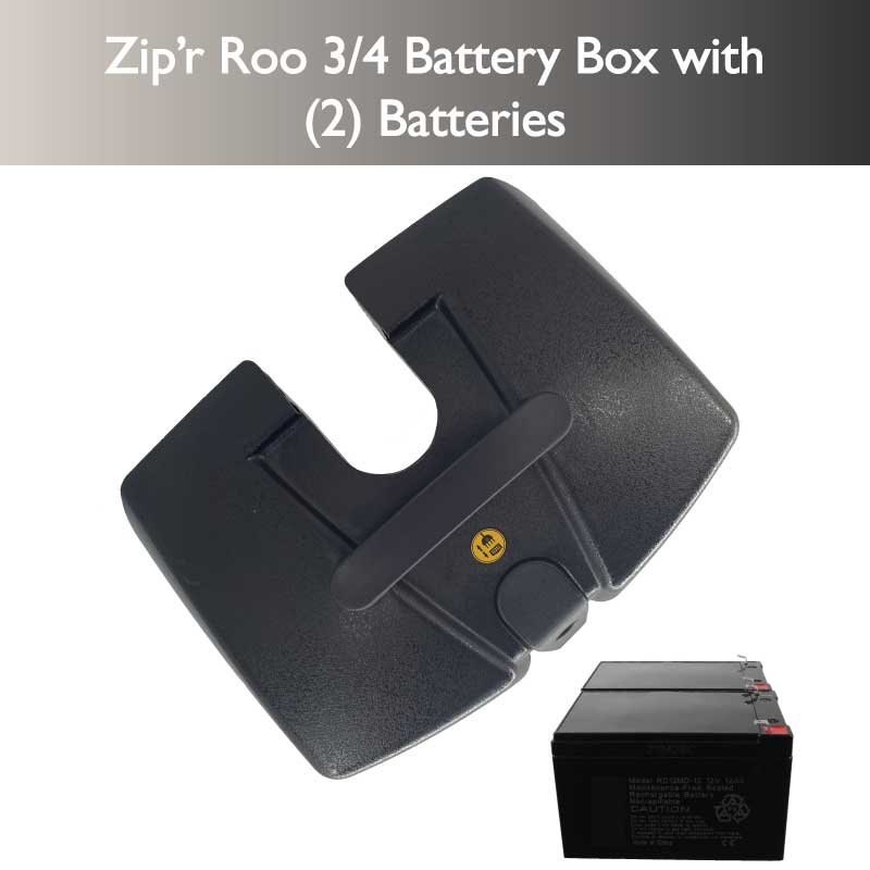 Caja de batería para scooter de movilidad con (2) baterías para Zipr Roo 