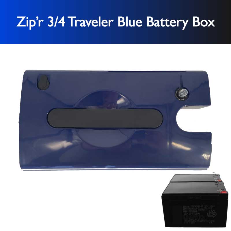 Caja de batería para scooter de movilidad con (2) baterías para Zipr Traveler y Xtra 